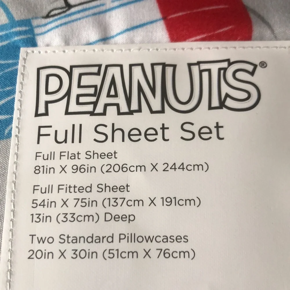 Peanuts Patriotic FULL Sheet Set - Gray with Red & Blue